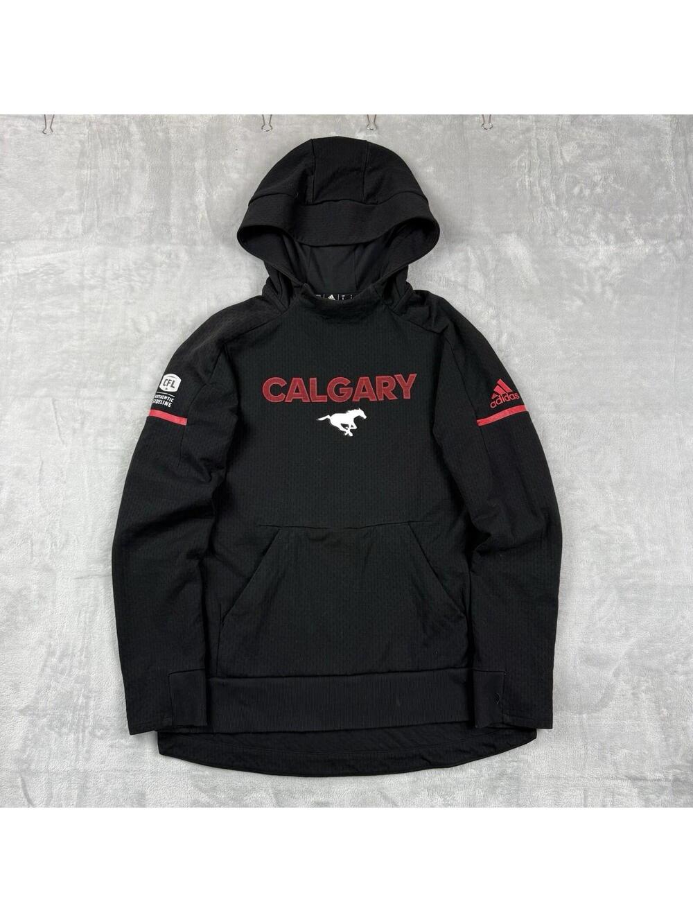 Adidas Calgary Stampeders CFL Hoodie Black Small Athletic Game Mode Team Sporty